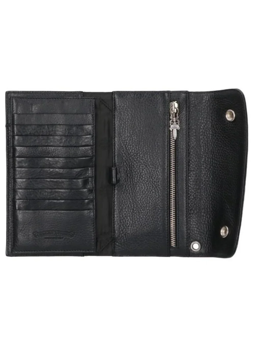 Chrome Hearts Wave Cross Ball Button Leather Wallet